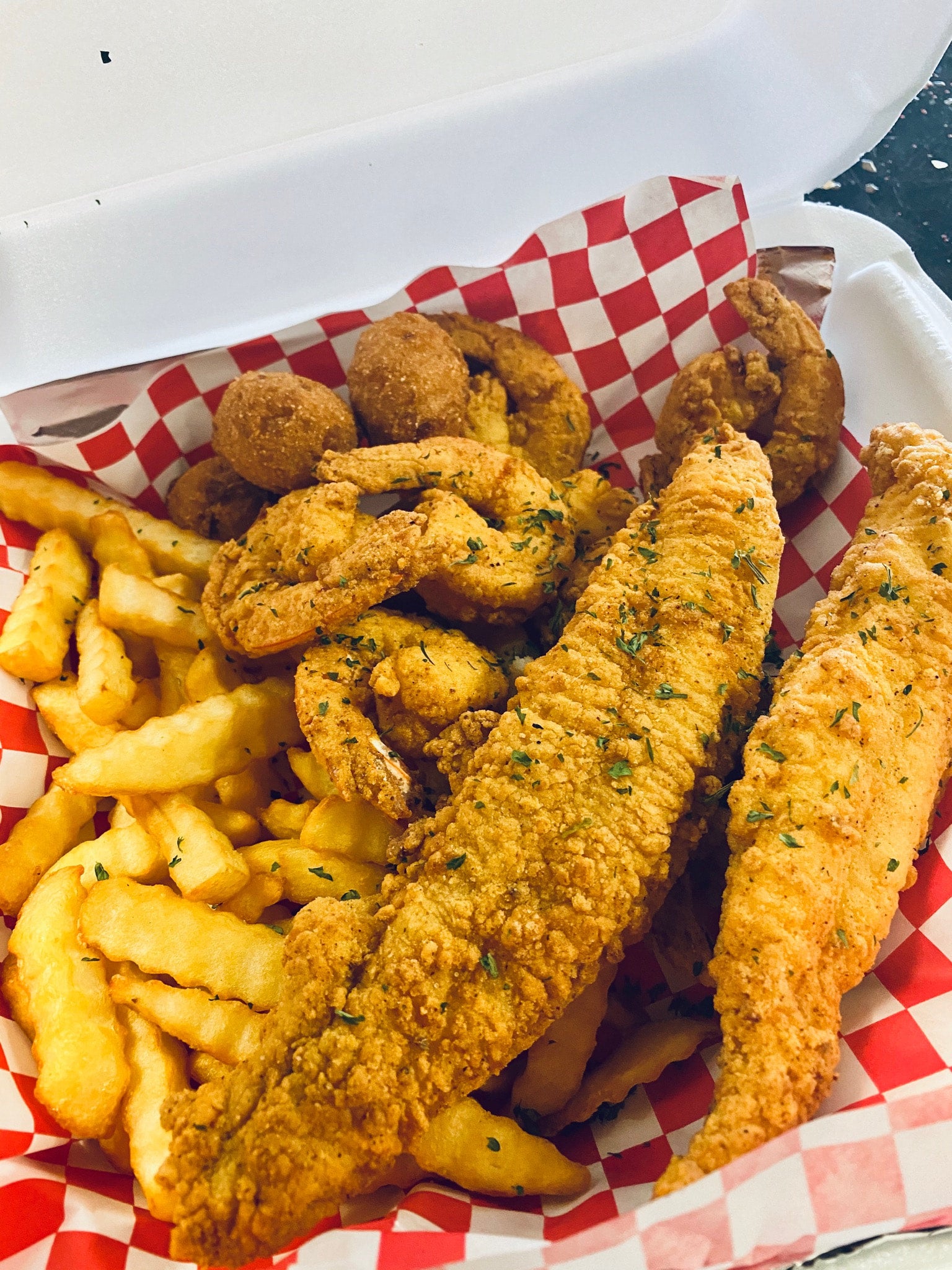 Fried Catfish and Shrimp Krab Kingz Seafood Little Elm